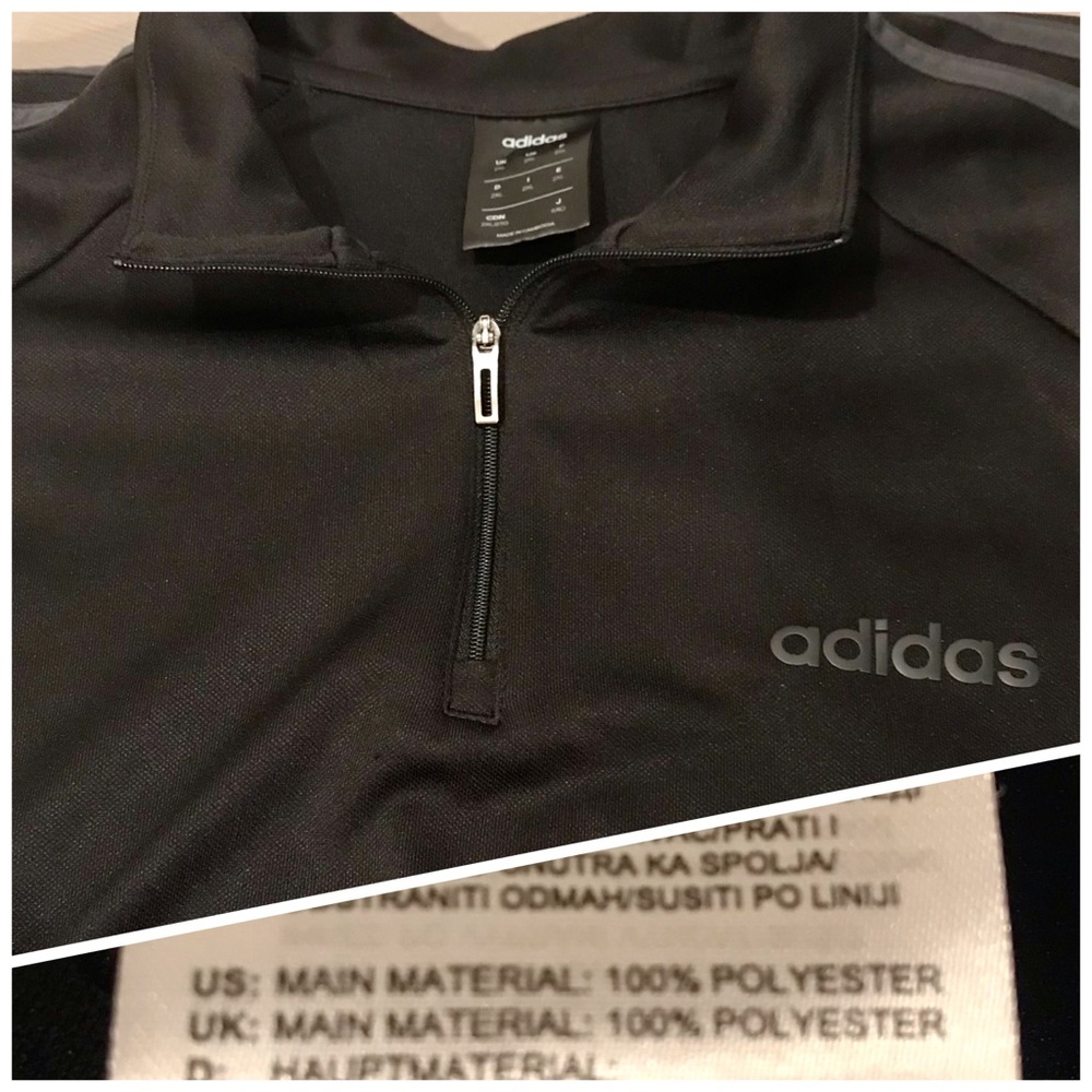 Adidas Climalite 2XL black quarter zip warm up track jacket - Picture 5 of 8